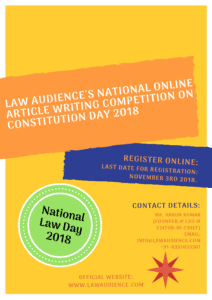 Read more about the article LAW AUDIENCE’S NATIONAL ONLINE ARTICLE WRITING COMPETITION ON CONSTITUTION DAY 2018