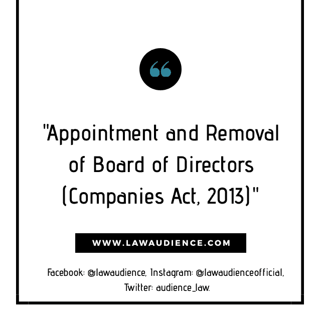 You are currently viewing APPOINTMENT AND REMOVAL OF BOARD OF DIRECTORS