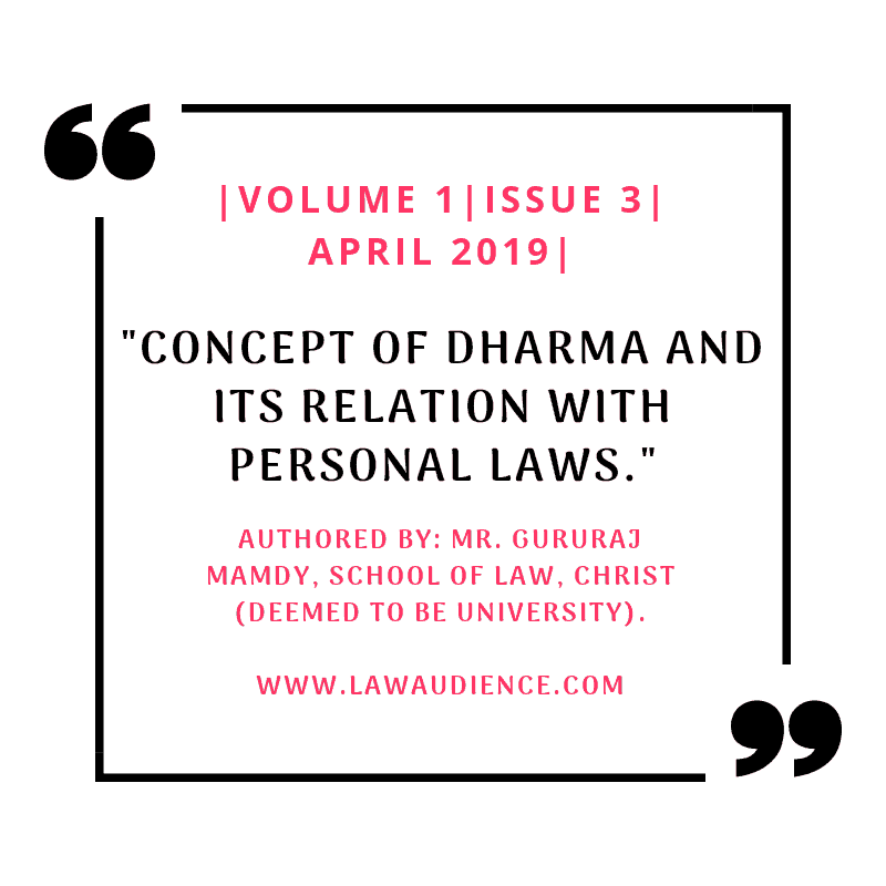 You are currently viewing CONCEPT OF DHARMA AND ITS RELATION WITH PERSONAL LAWS