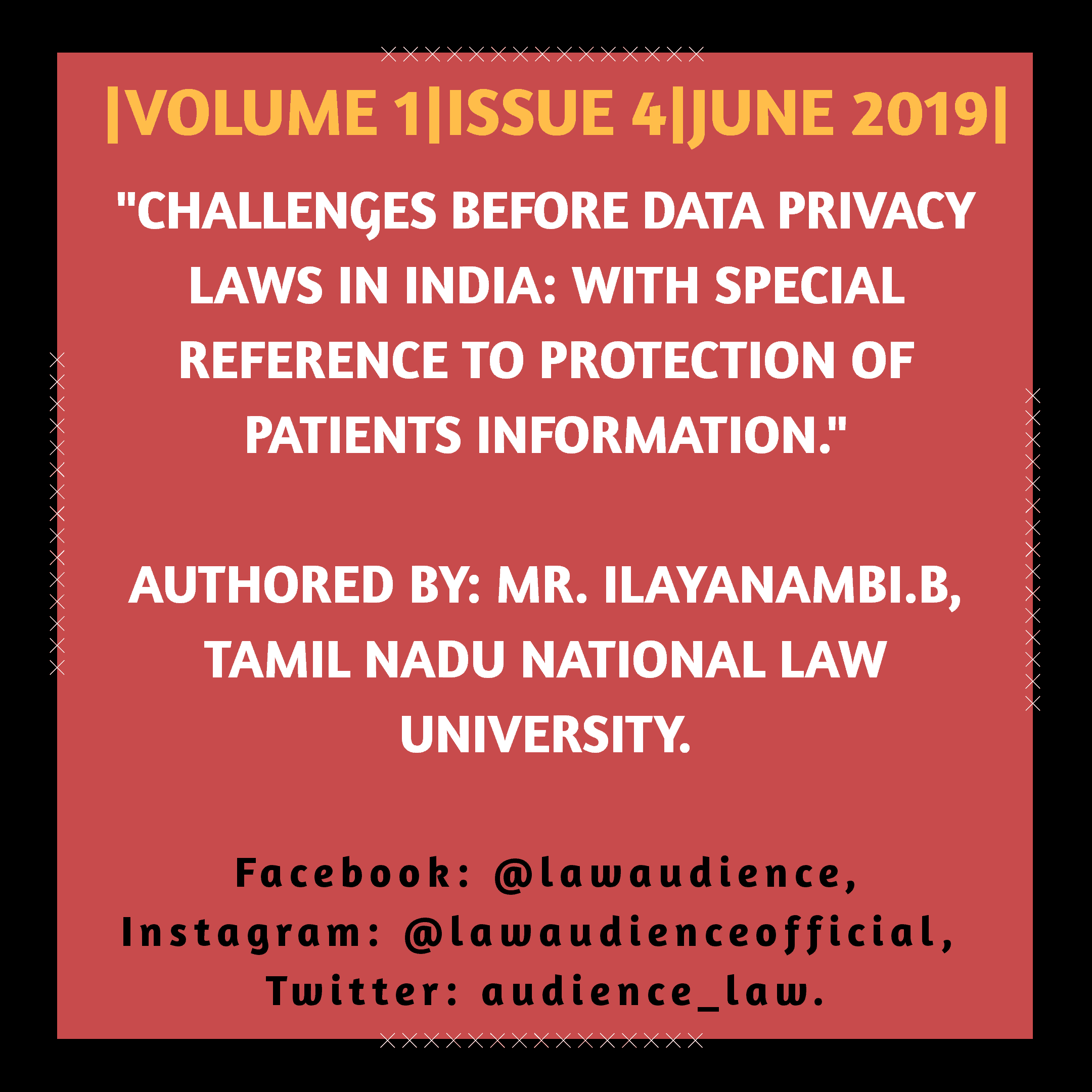 Read more about the article CHALLENGES BEFORE DATA PRIVACY LAWS IN INDIA: WITH SPECIAL REFERENCE TO PROTECTION OF PATIENTS INFORMATION.