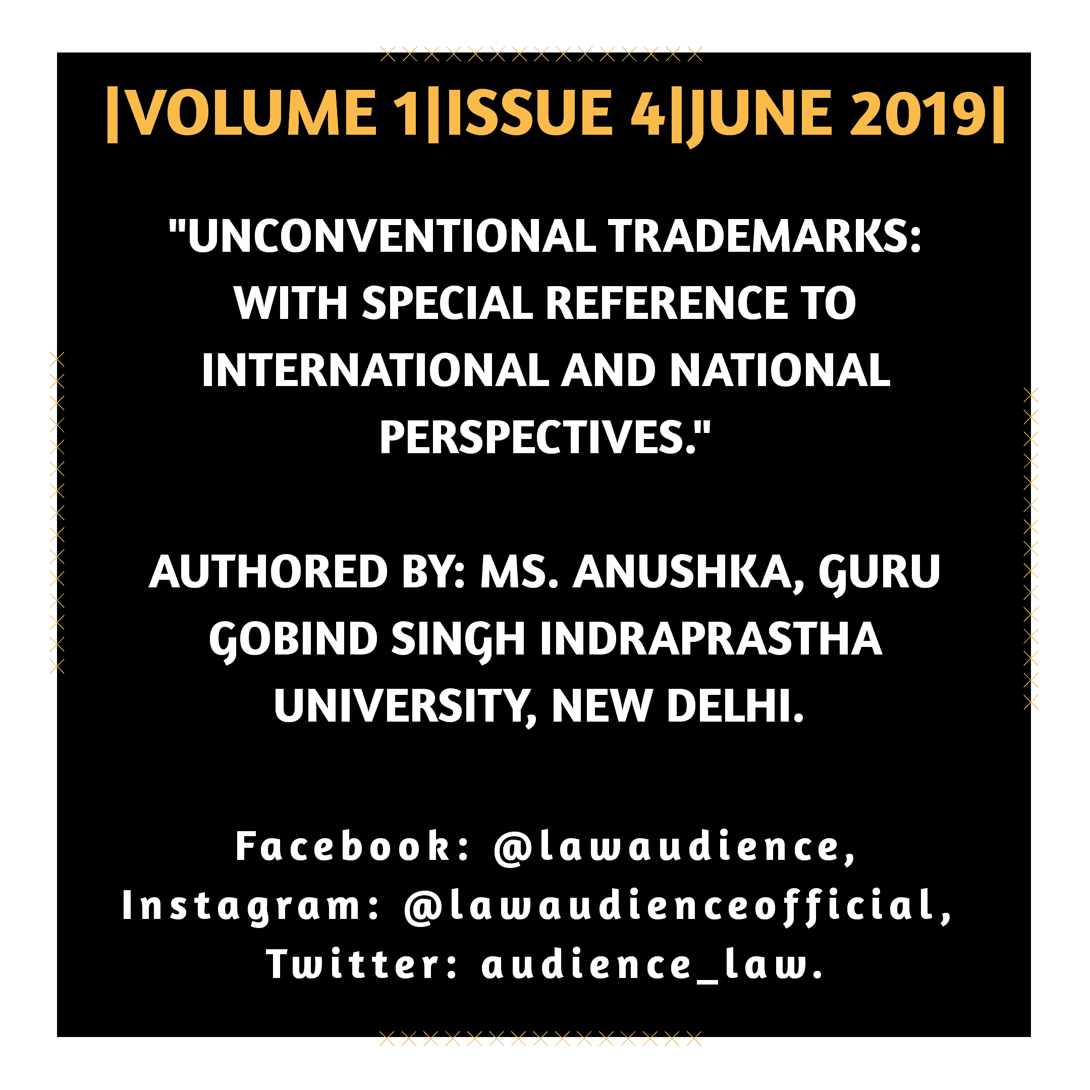 Read more about the article UNCONVENTIONAL TRADEMARKS: WITH SPECIAL REFERENCE TO INTERNATIONAL AND NATIONAL PERSPECTIVES.