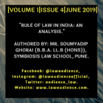 RULE OF LAW IN INDIA: AN ANALYSIS.