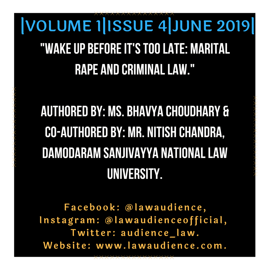 Read more about the article WAKE UP BEFORE IT’S TOO LATE: MARITAL RAPE AND CRIMINAL LAW.