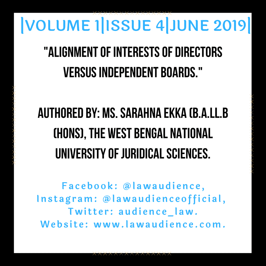 Read more about the article ALIGNMENT OF INTERESTS OF DIRECTORS VERSUS INDEPENDENT BOARDS.