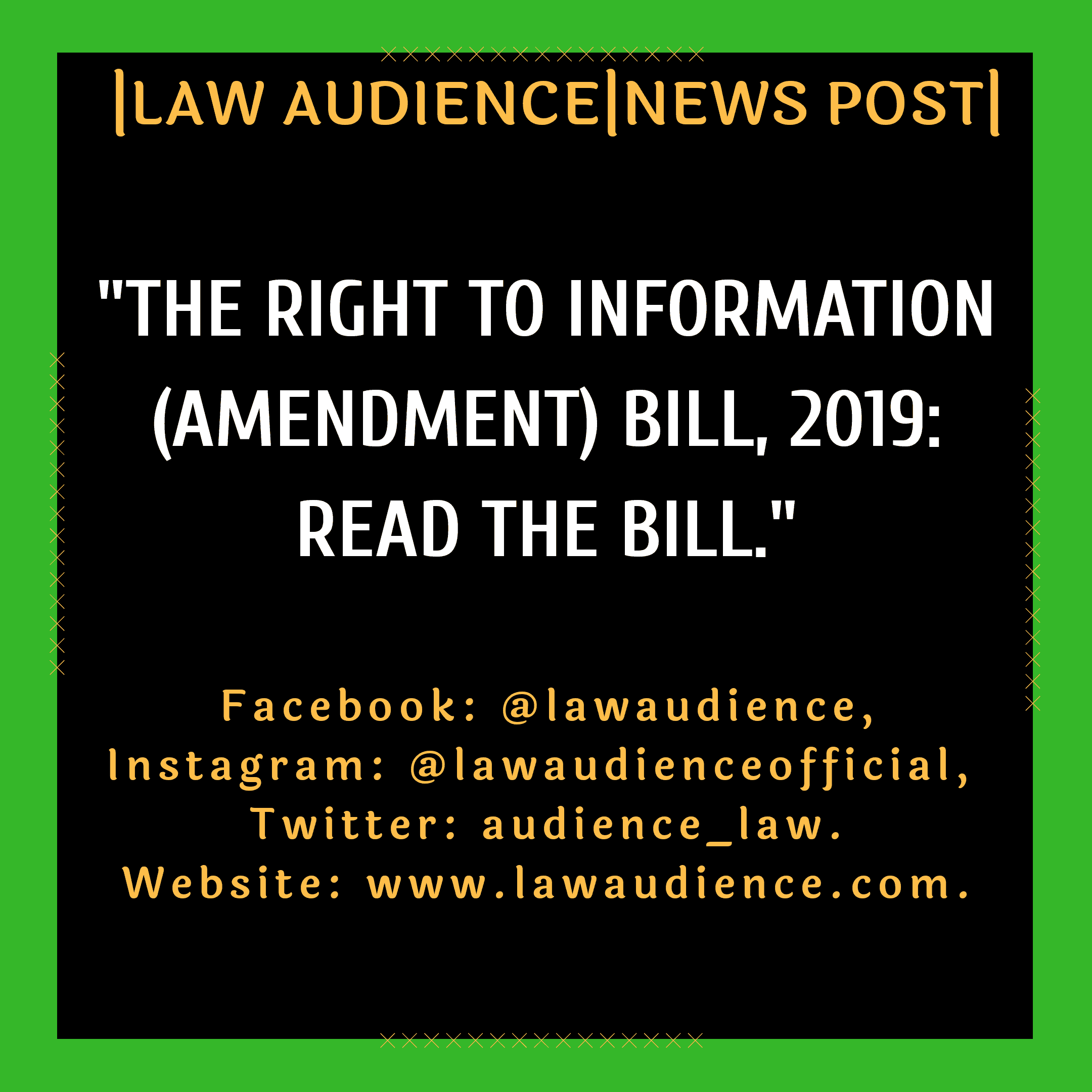 Read more about the article The Right To Information (Amendment) Bill, 2019: Read The Bill.