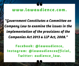 Read more about the article Government Constitutes Company Law Committee