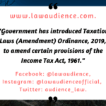 TAXATION LAWS (AMENDMENT) ORDINANCE 2019