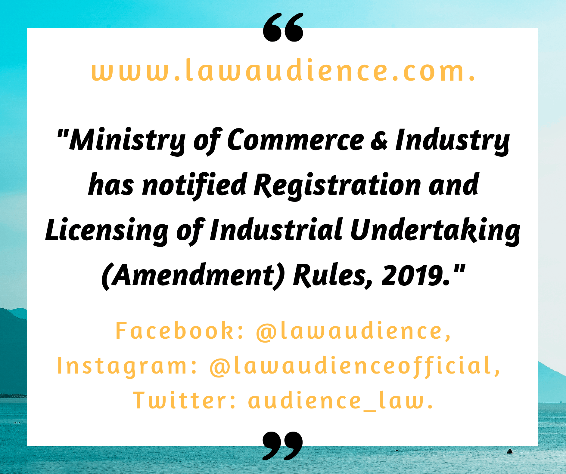 Read more about the article Registration and Licensing of Industrial Undertaking (Amendment) Rules, 2019
