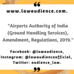 Airports Authority of India (Ground Handling Services), Amendment, Regulations, 2019