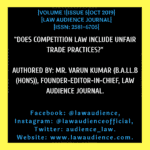 DOES COMPETITION LAW INCLUDE UNFAIR TRADE PRACTICES?