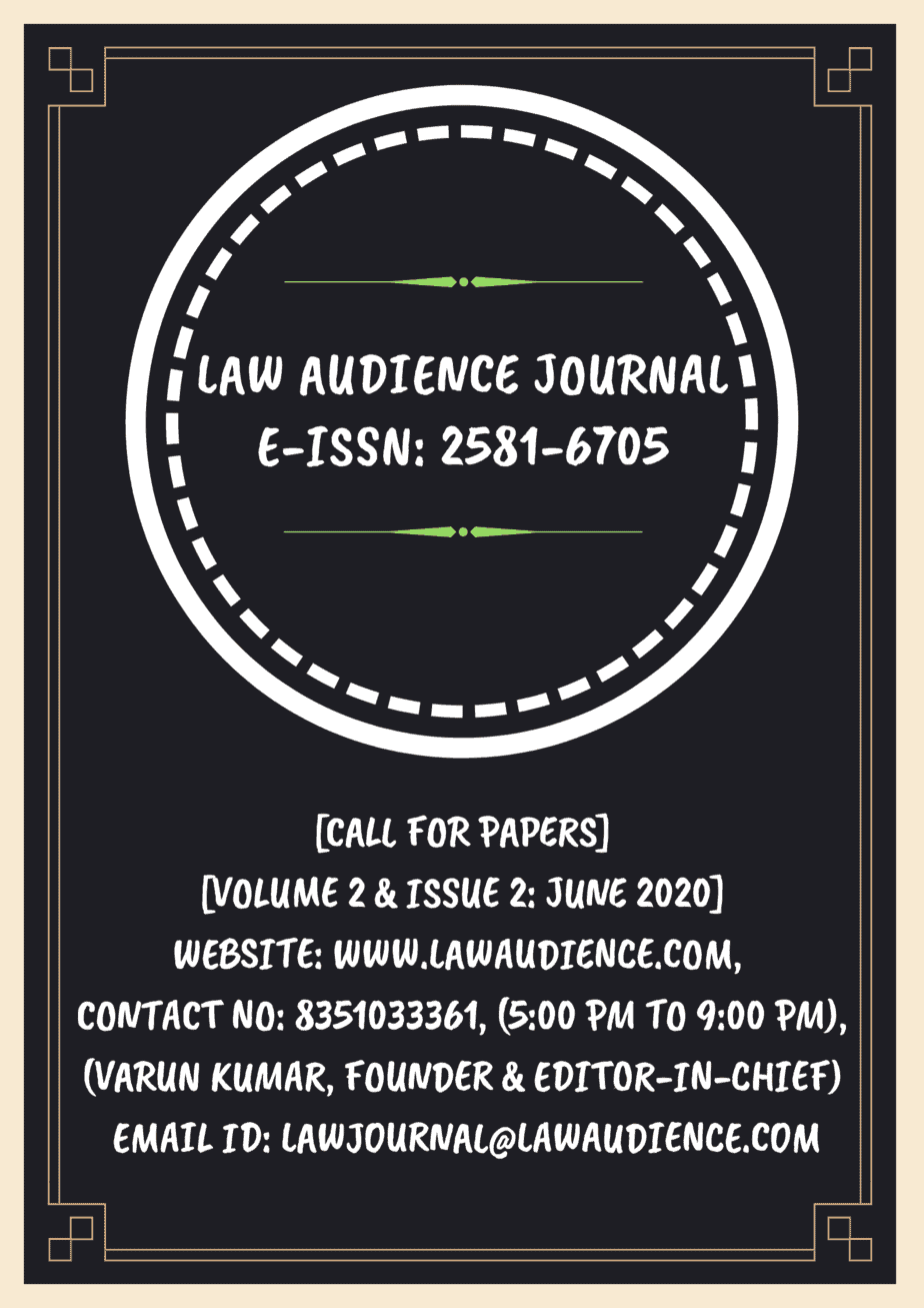 You are currently viewing LAW AUDIENCE JOURNAL: VOLUME 2 & ISSUE 2 JUNE 2020: