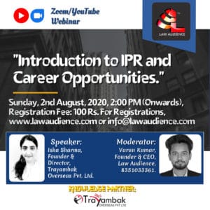 Read more about the article Webinar: Introduction to IPR and career opportunities