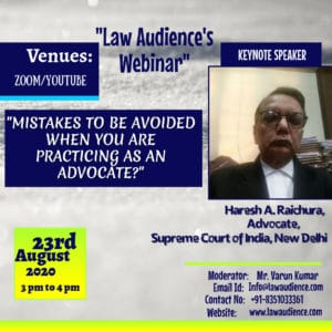 Webinar on Mistakes To Be Avoided When You are practicing as an advocate?