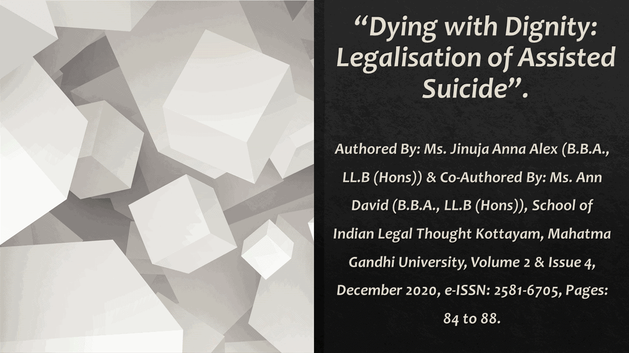 You are currently viewing Dying with Dignity: Legalisation of Assisted Suicide