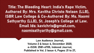 Read more about the article The Bleeding Heart: India’s Rape Victim