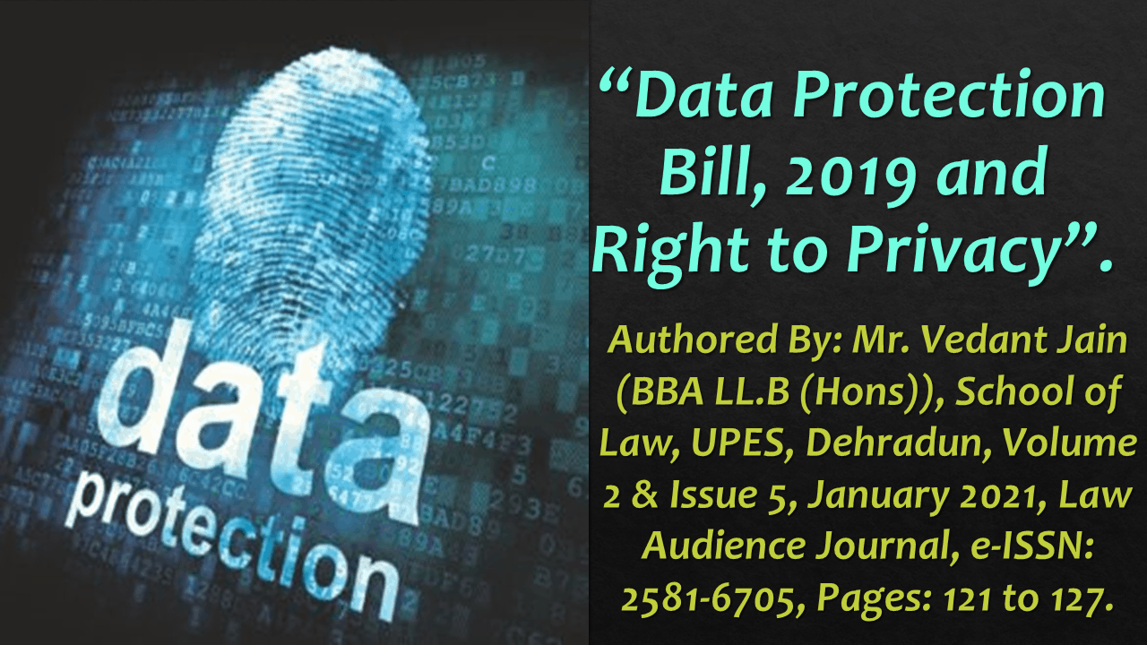 You are currently viewing Data Protection Bill, 2019 and Right to Privacy