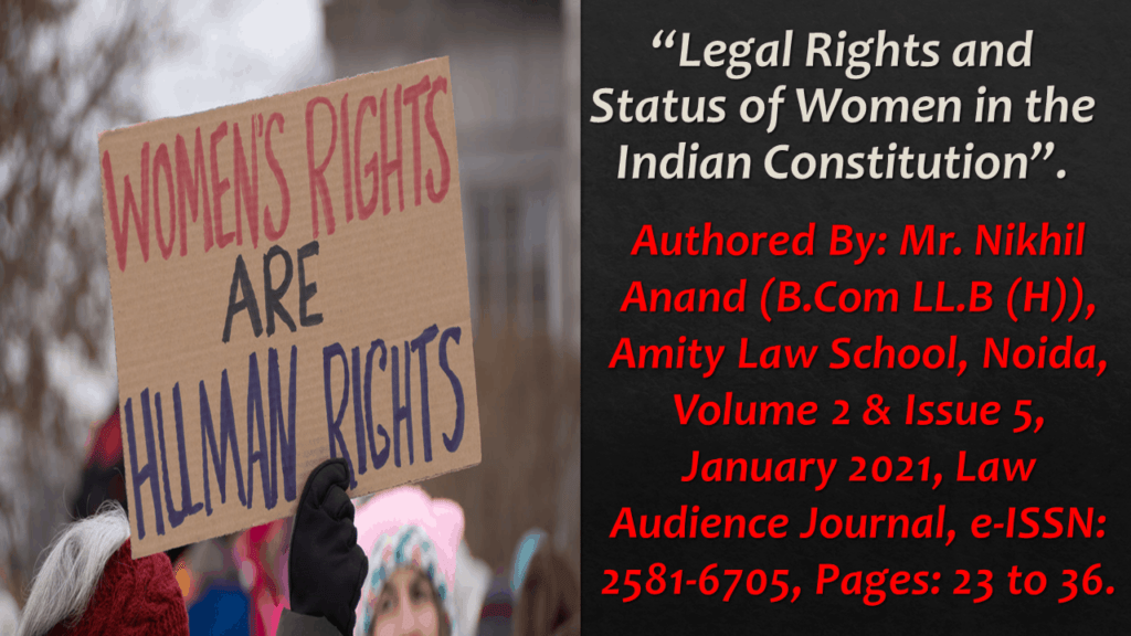 Legal Rights and Status of Women in the Indian Constitution