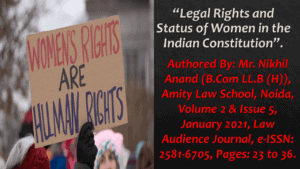 Read more about the article Legal Rights and Status of Women in the Indian Constitution