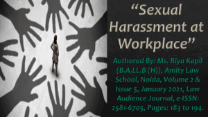 Read more about the article Sexual Harassment at Workplace