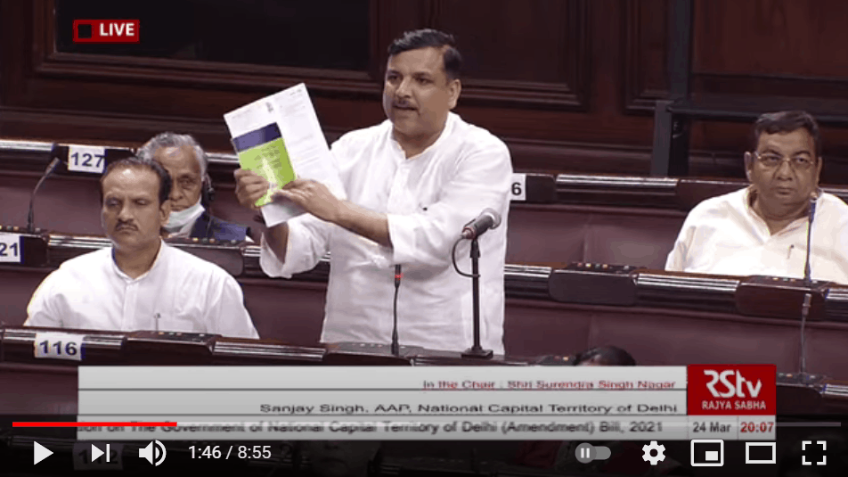 Sanjay Singh’s Remarks in NCT of Delhi Amendment Bill, 2021