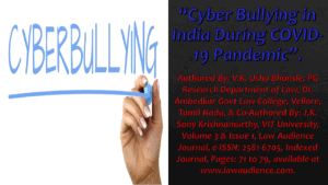 Read more about the article Cyber Bullying in India During COVID-19 Pandemic