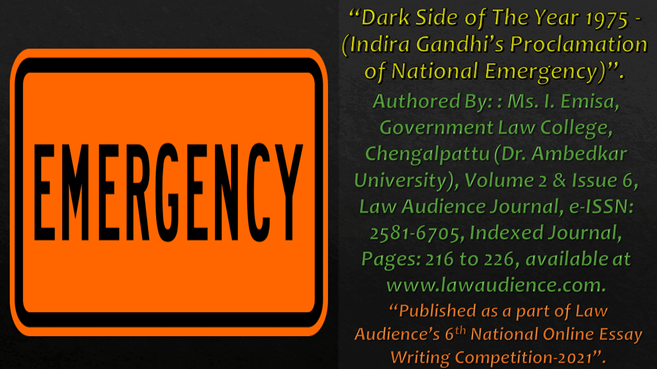Read more about the article Dark Side of The Year 1975 – (Indira Gandhi’s Proclamation of National Emergency)