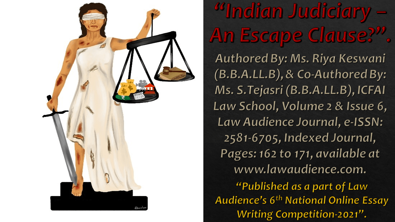 You are currently viewing Indian Judiciary – An Escape Clause?