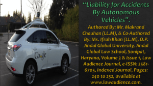 Read more about the article Liability for Accidents By Autonomous Vehicles