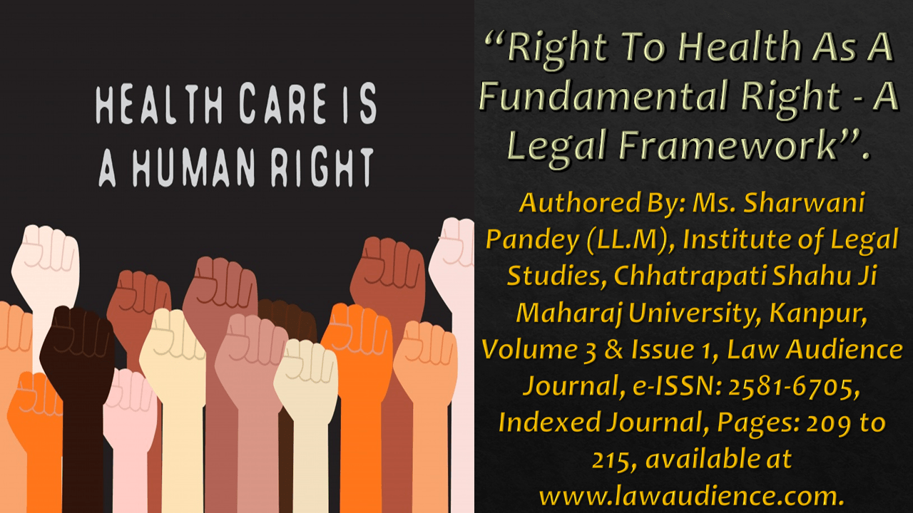 You are currently viewing Right To Health As A Fundamental Right – A Legal Framework