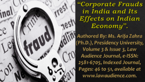 Read more about the article Corporate Frauds in India and Its Effects on Indian Economy