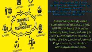 Read more about the article Has The Covid-19 Crisis Resulted in Scaling Back of Corporate Social Responsibility Programmes? A Quantitative Analysis