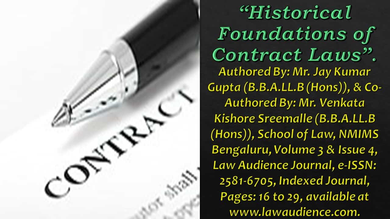 Read more about the article Historical Foundations of Contract Laws