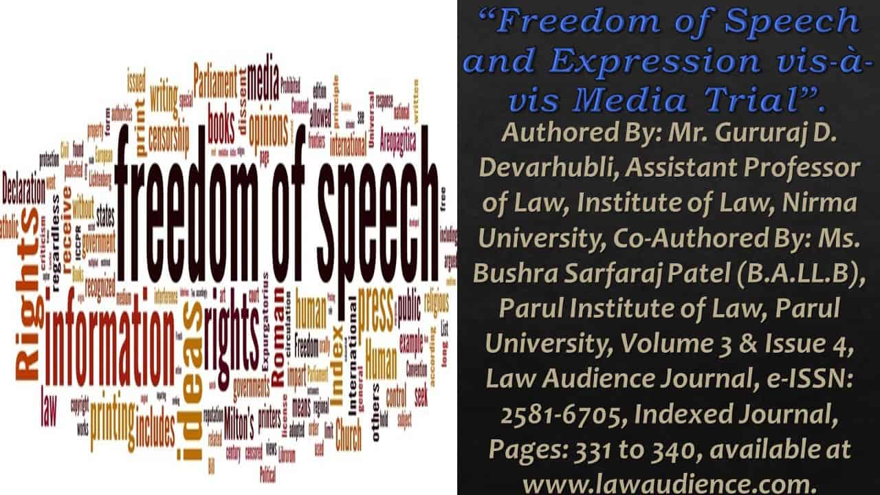 You are currently viewing Freedom of Speech and Expression vis-à-vis Media Trial