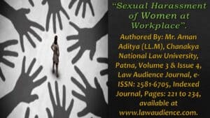 Read more about the article Sexual Harassment of Women at Workplace