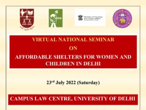 Call for Papers Virtual National Seminar on Affordable Shelter for Street Women and Children A case study of Delhi