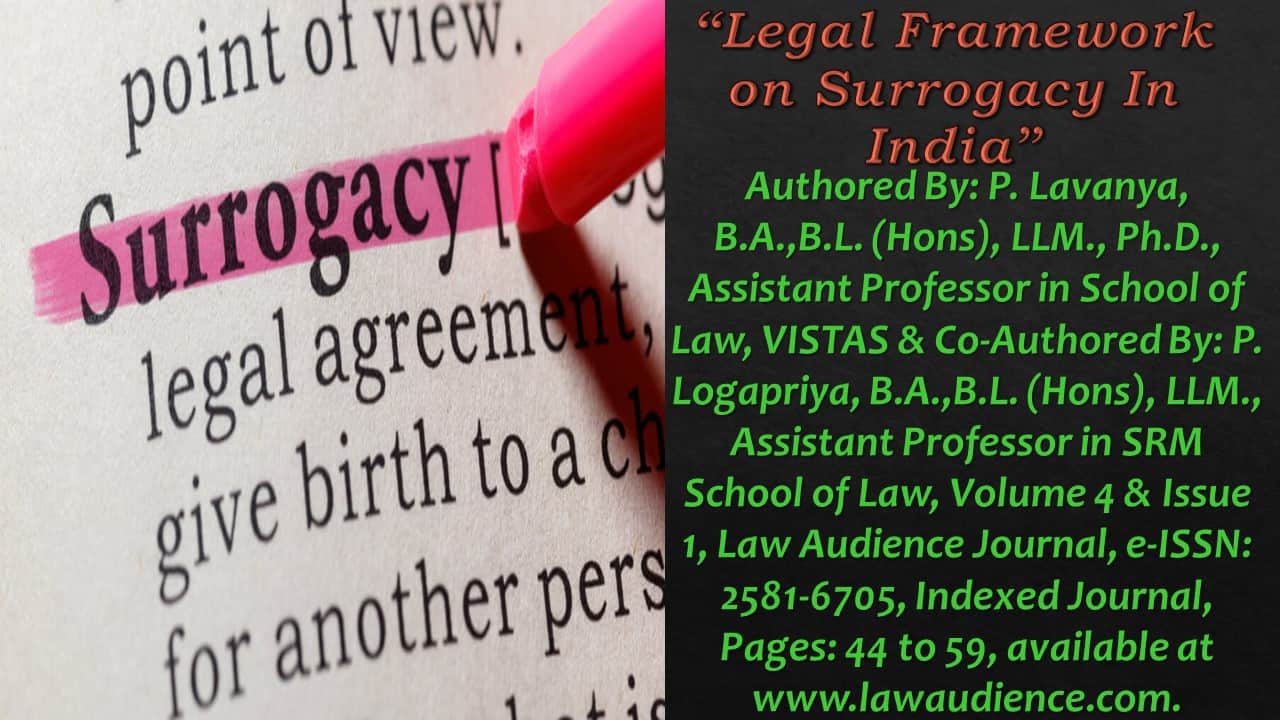 You are currently viewing Legal Framework on Surrogacy In India