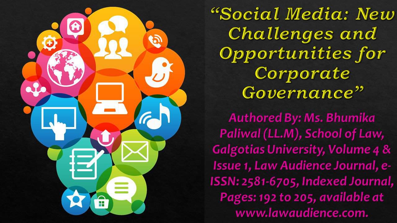 You are currently viewing Social Media: New Challenges and Opportunities for Corporate Governance