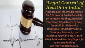 Read more about the article Legal Control of Health in India