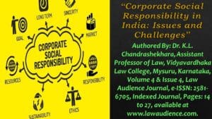 Read more about the article Corporate Social Responsibility in India: Issues and Challenges