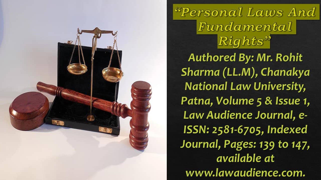 Read more about the article Personal Laws And Fundamental Rights