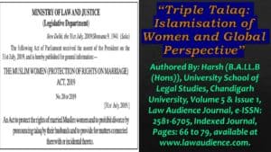 Read more about the article Triple Talaq: Islamisation of Women and Global Perspective
