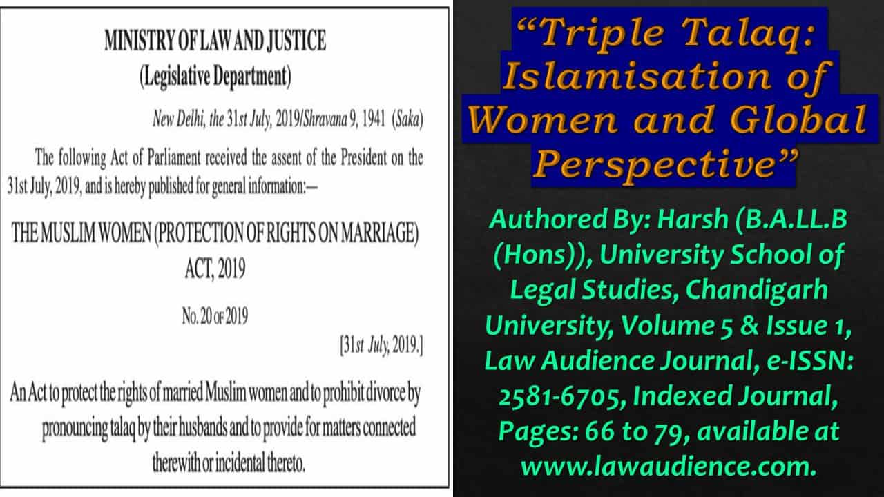 You are currently viewing Triple Talaq: Islamisation of Women and Global Perspective