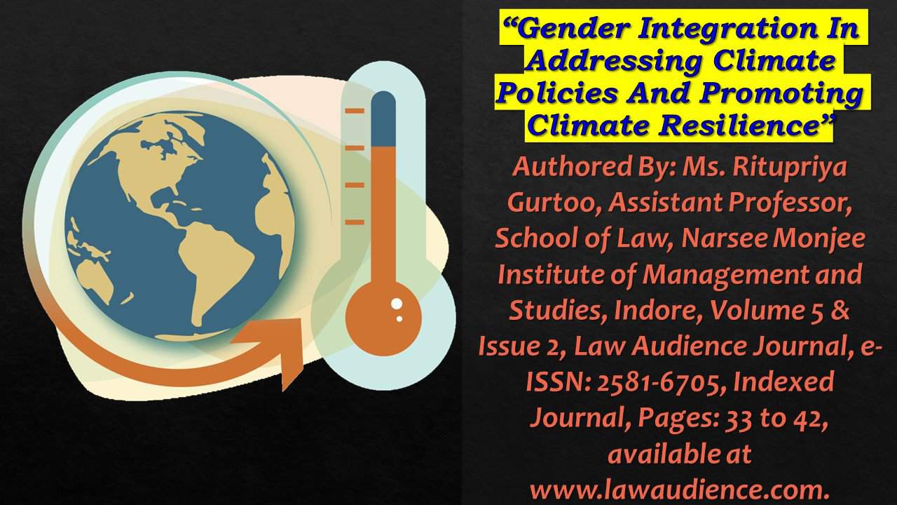 You are currently viewing Gender Integration In Addressing Climate Policies And Promoting Climate Resilience