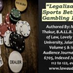 Legalization Of Sports Betting And Gambling In India