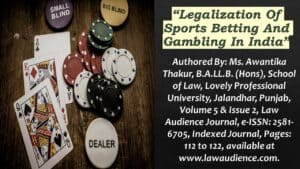 Read more about the article Legalization Of Sports Betting And Gambling In India