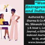 Women Entrepreneurship and Indian Laws