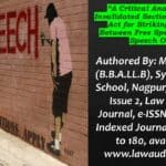 A Critical Analysis of The Invalidated Section 66A Of the IT Act For Striking A Balance Between Free Speech And Hate Speech Online