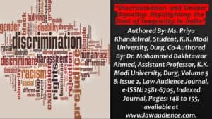 Read more about the article Discrimination and Gender Equality: Highlighting the Root of Inequality in India