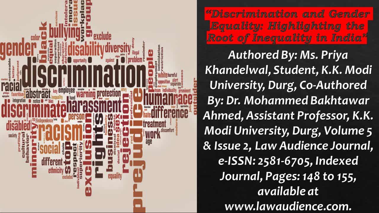 You are currently viewing Discrimination and Gender Equality: Highlighting the Root of Inequality in India