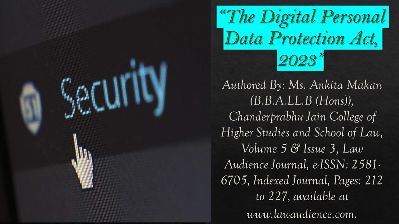 Read more about the article The Digital Personal Data Protection Act, 2023